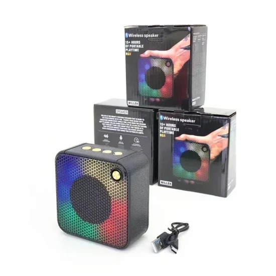 Amazon Nuovo regalo portatile per la casa esterna Senza fili Subwoofer leggero colorato Scatola armonica Tessuto RGB Maglia Ipx 4 Mini altoparlante Bluetooth impermeabile
